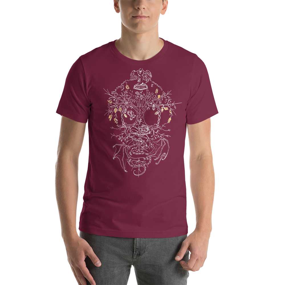 Yggdrasil Gold Details Short-Sleeve Unisex T-Shirt