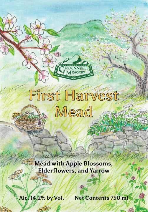 First Harvest Ancient Collection Mead with Apple Blossoms, Elderflowers, and Yarrow by Groennfell - 2023 Release