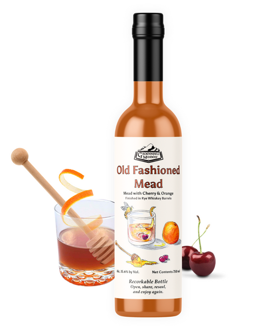 Limited 'Old Fashioned' Rye Whiskey Barrel-Aged Mead by Groennfell