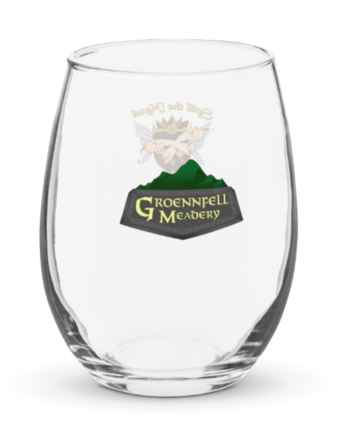 Spill the Mead and Groennfell Stemless Wine Glass