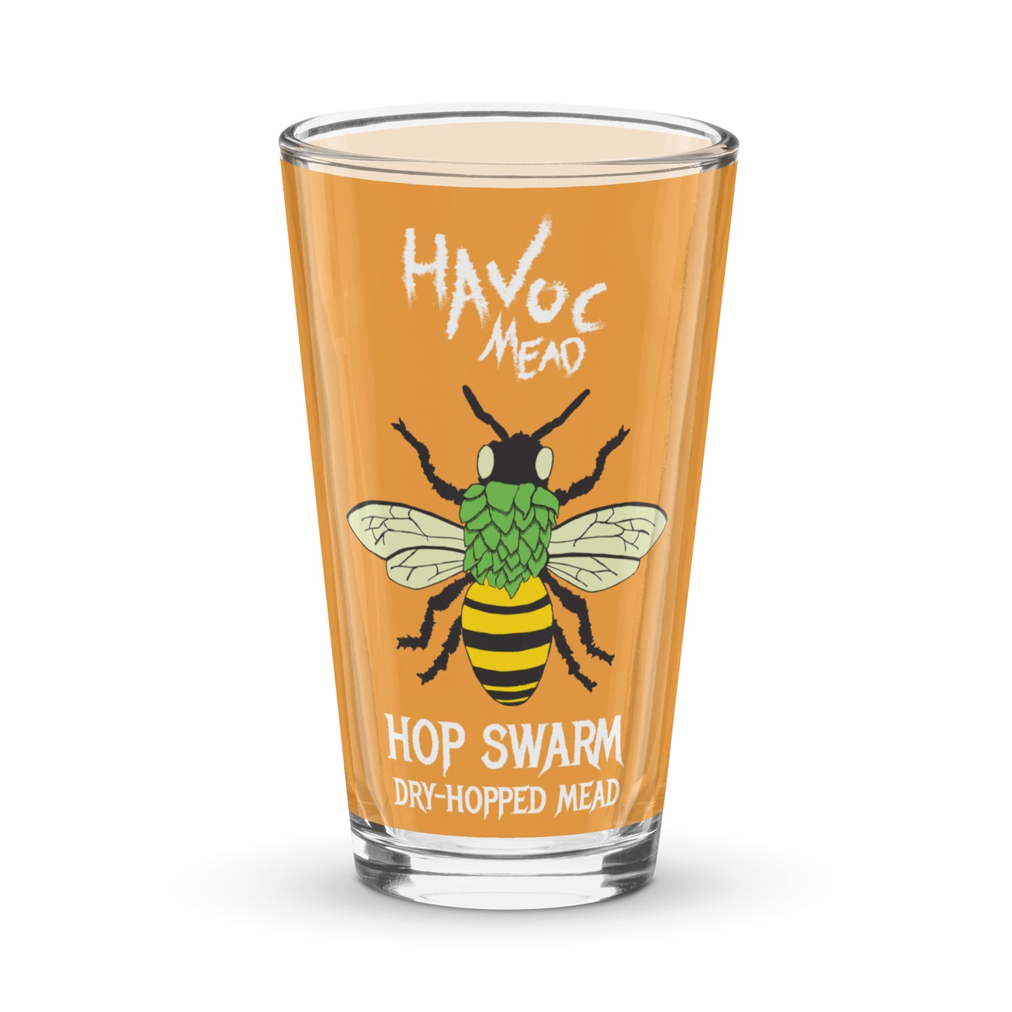 Hop Swarm Label Pint Glass